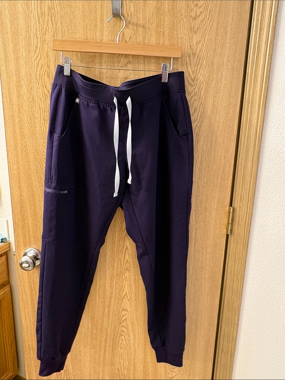 Figs dark purple Joggers with White Drawstring